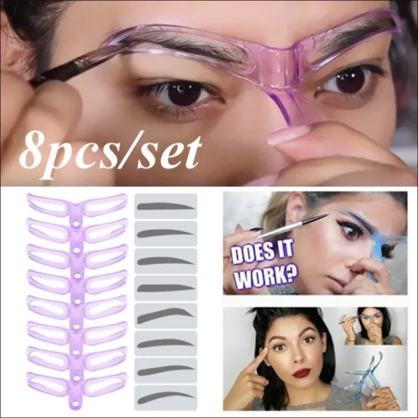 8 in 1 Reusable Eyebrow Template for Eyebrow Makeup