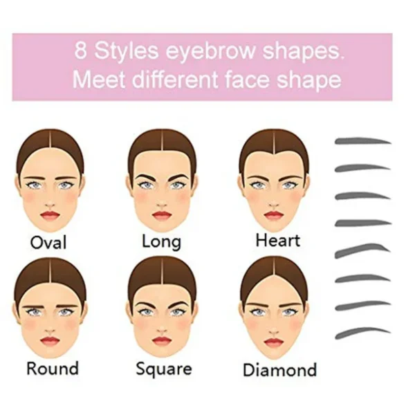 8 in 1 Reusable Eyebrow Template for Eyebrow Makeup - Image 4