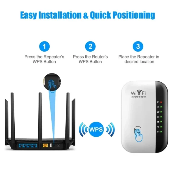 300Mbps WIFI Repeater Remote Wi-Fi Amplifier 802.11N WiFi Signal Booster Network Amplifier For Home/Office Wireless Repeater - Image 3